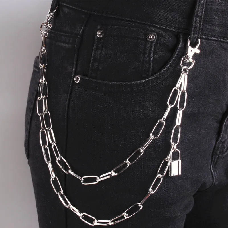 Punk Trousers Chain Keychain For Women Pants Chain Multi Layer Belt Waist Chains Hip Hop Hook