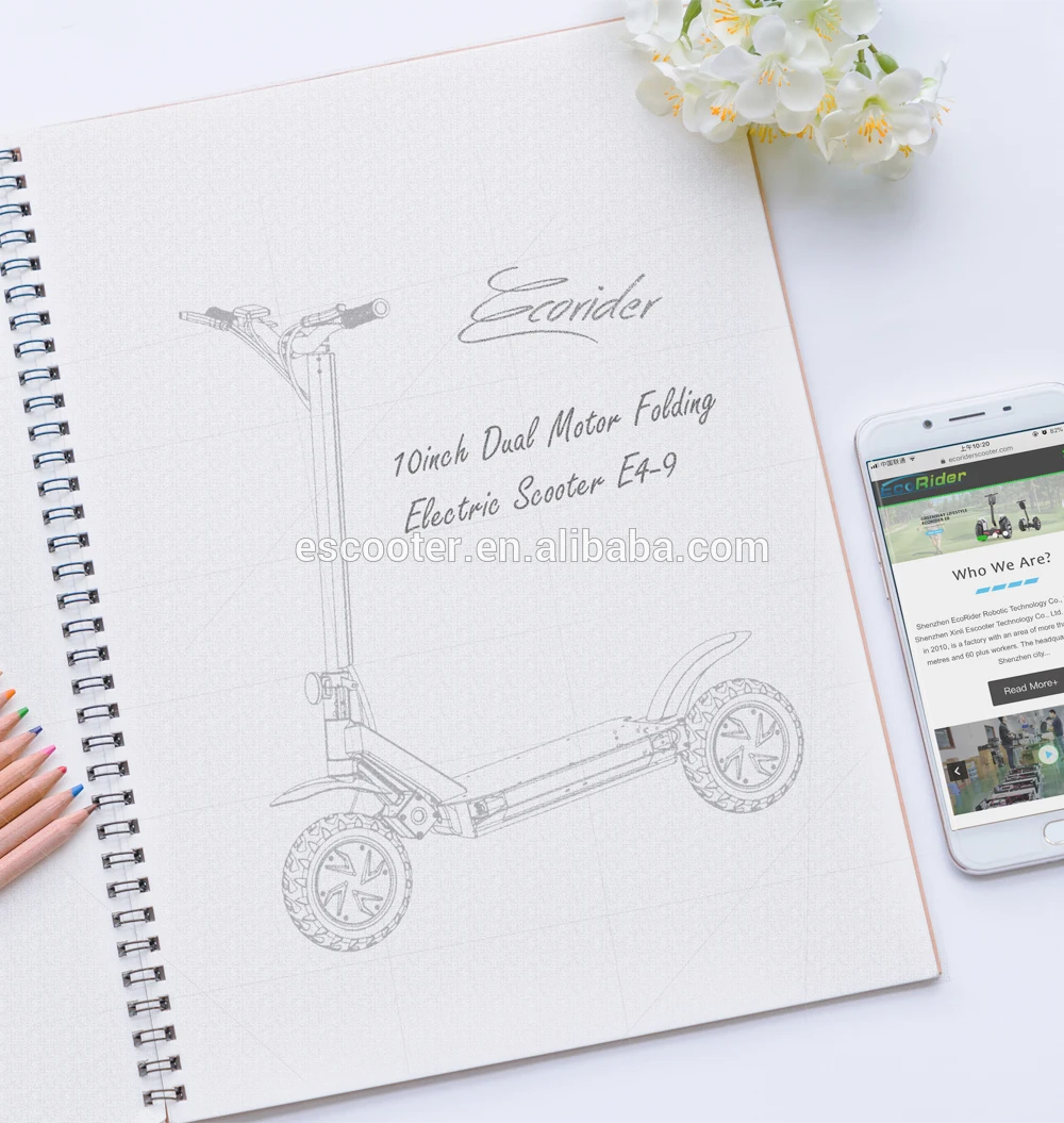 Discount Fast speed two wheel electric scooters, off road adult electric scooter dual motor E4-9 2