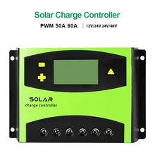 Pwm 20A 30A 30A 40A 50A 60A Solar Laadregelaar Met Dual Usb Interface Lcd Display Solar Pv Laadregelaar 12V 24V 48V