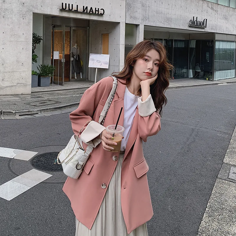 

Main Push Suit Jacket Women's 2019 Autumn New Style Thin Retro Loose Casual Suit Elegant Fashion Tops