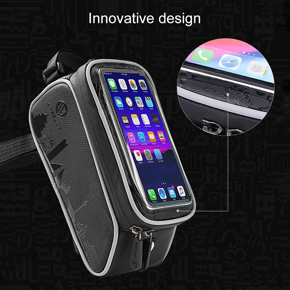 Mountain Bike Bicycle Bag Touch Screen Bicycle Frame Saddle Bag Bicycle Top Waterproof Tube Bag Phone Shell Bicycle Accessories