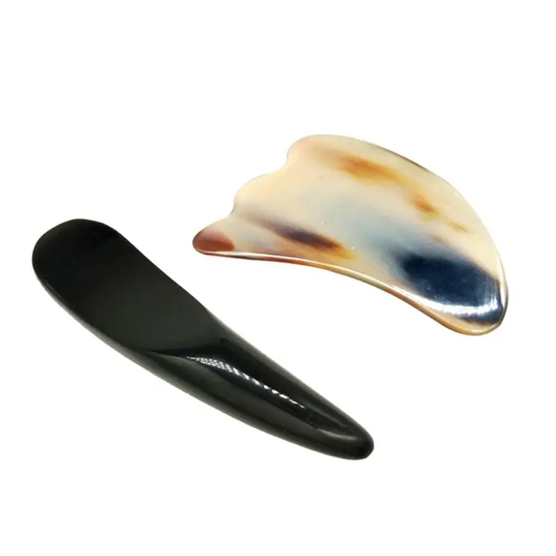 2 шт. Gua Sha инструменты твердое ядро практичный треугольник бык рога гуаша скребки соскабливание пластины соскабливание массаж для мужчин и женщин