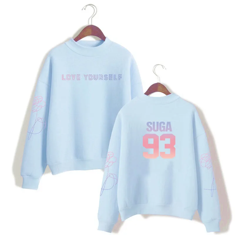 Sweatshirt 27 KPOP Love Yourself Женская Толстовка Harajuku стиль Jung Kook 97 K-Pop Bangtan Boys 92 jin suga93 95V Круглый Вырез Топ Толстовка - Цвет: Sweatshirt 27
