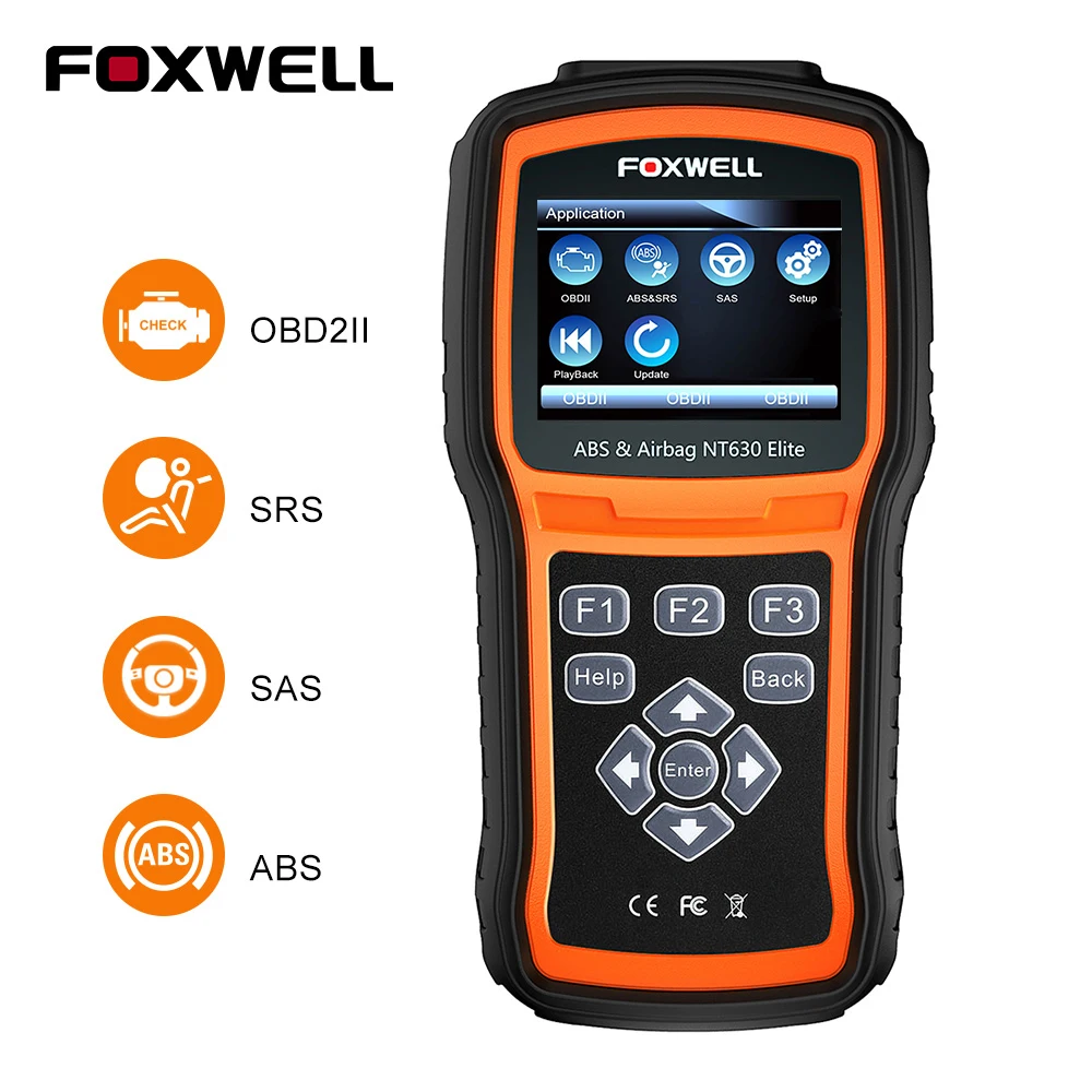 FOXWELL NT630 Elite OBD2 Автомобильный сканер ABS SAS подушка безопасности для сброса данных