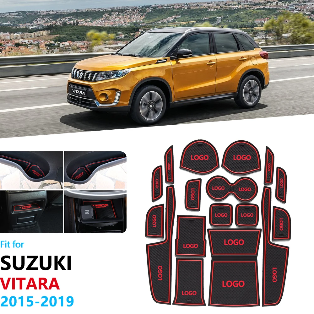 Противоскользящий резиновый подстаканник со слотом для ворот Suzuki Vitara 2015 2016 2017 2018
