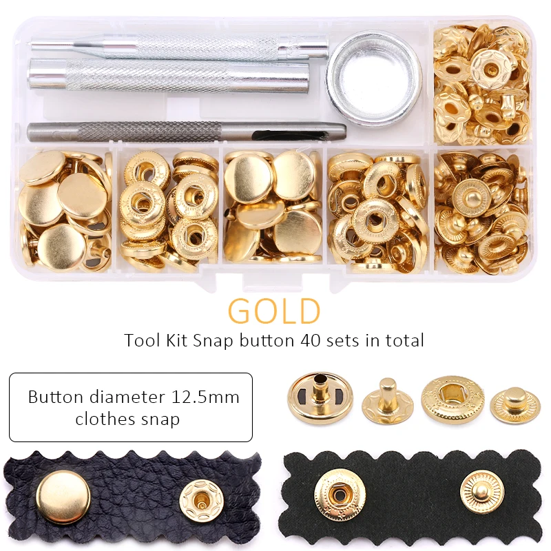 Metal Snap Buttons Tool Kit Fasteners Leather Snaps Press Studs Sewing  Accessories Fabric Buttons For Clothes/jackets/jeans/bags - Buttons -  AliExpress