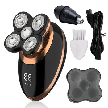 

Multifunctional 4-in-1 Intelligent Digital Display Men Shaving Head Machine 5-head Electric Shaver Rechargeable Razor T4MB