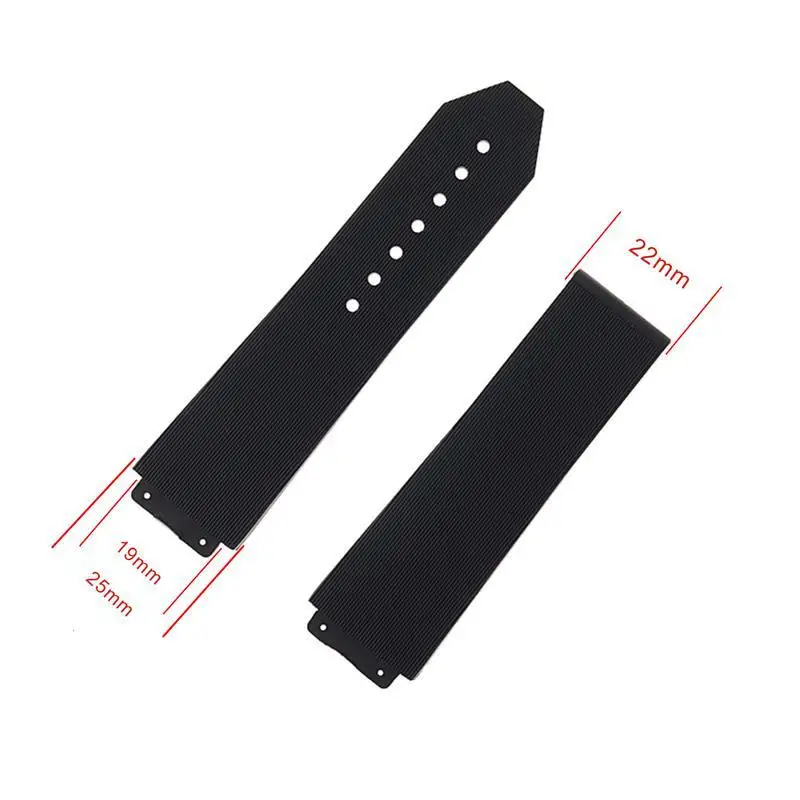 

Silicone strap men's watch accessories 22mm buckle clasp watch strap for HUBLOT series 19mmx25mm waterproof bracelet watch belt
