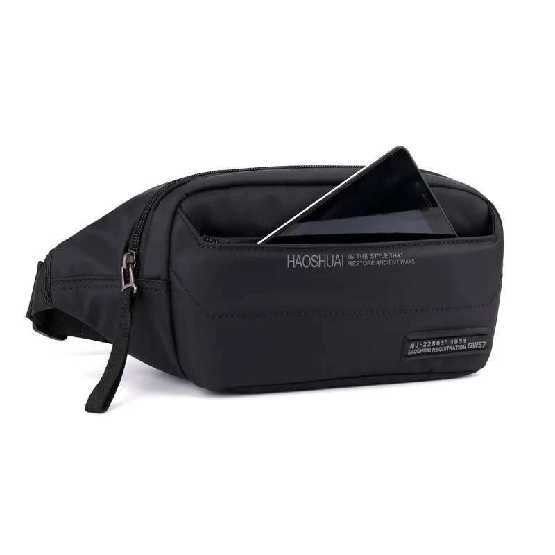 

Casual Outdoor Fanny Pack Men's Waist Bag Black Nylon Waist Pack Men Chest Bag Phone Pouch Banana Hip Bag 2020 Spring New