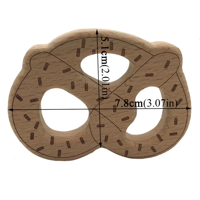 1Pc DIY Creative Bread Natural Beech Wooden teether Pacifier Chain Safety Certification Woode Baby Teether Toys for Newborn Gift - Цвет: Wooden Teether 1009