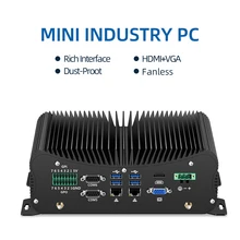 Fanless Industrial Mini PC Intel Core i5 7267U 8250U Desktop Computer 2* LAN RJ45 6*COM RS232 RS422 RS485 4G SIM GPIO PS2