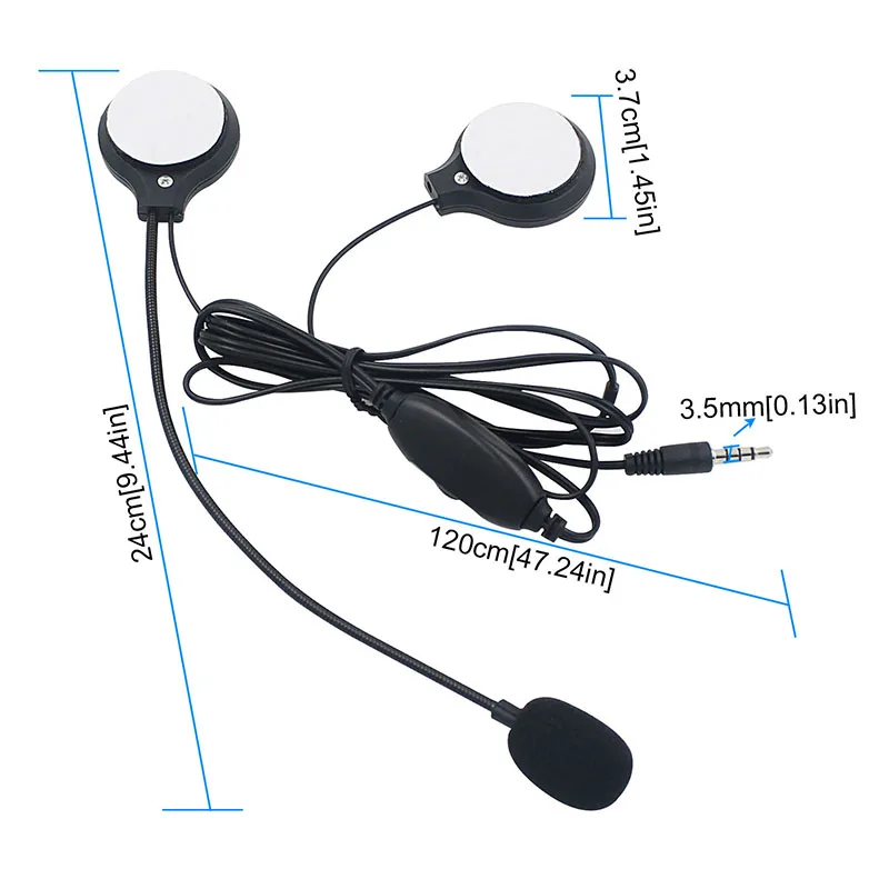 Intercom Headphone Helmet Headset with Microphone Interphone Stereo Earphone Answer the Phone FKU66