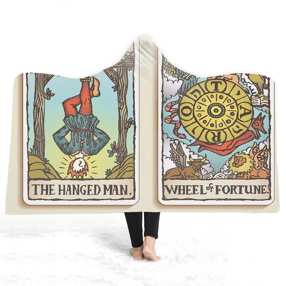 Tarot Divine Series одеяло с капюшоном с рисунком колдовства для взрослых детское Флисовое одеяло носимое одеяло для дивана