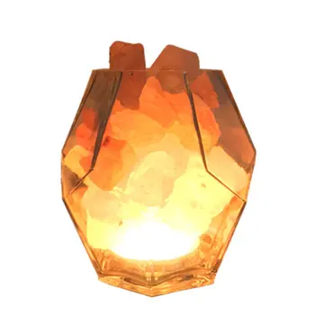 

Bedroom bedside lamp warm table lamp Hand-blown glass Dimmable decorative night light Himalayan crystal salt lamp 1 Set