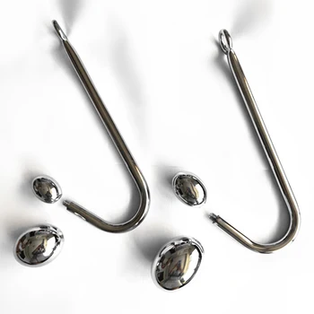 4Size Stainless Steel Anal Balls Dilator Anal Hook Buttplugs Anus Stretcher Butt Plug Prostate Adult Game Sex Toys For Men Woman 4