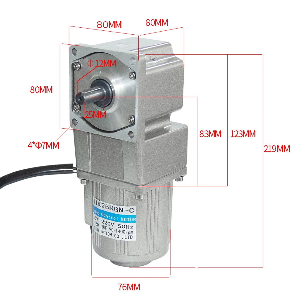 

AC40-4GNRA High Torque AC Gear Motor With 4GNRA Gearbox AC Gear Motor 220V 40W 7.5/15/23/34/54/75/108/150/180/270/450Rpm