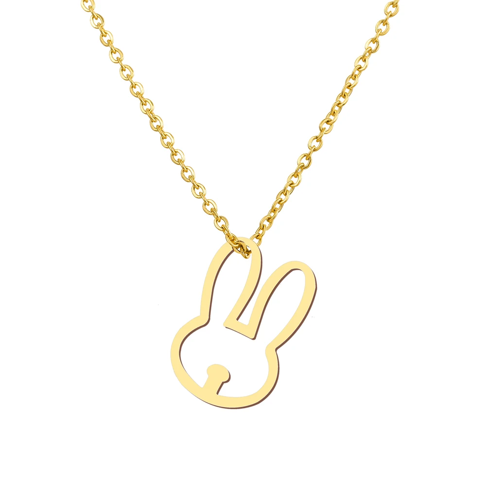 Stainless Steel Cute Bunny Pendant Necklace for Women Fashion Luxury Rabbit  Zirconia Choker Necklaces Female Jewelry Gifts - AliExpress