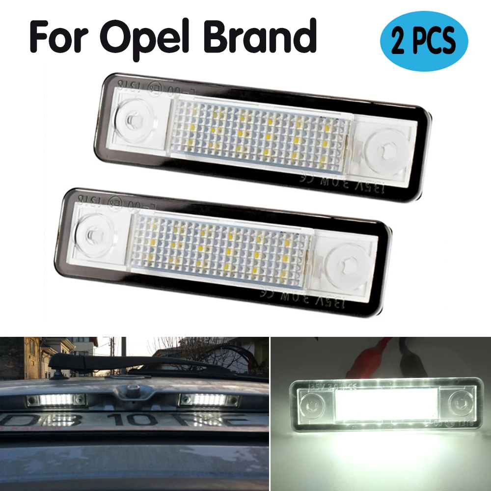 

2PCS 12V Car lighting LED License Plate Light number plate lamp Luces for Opel Corsa B Astra F G Omega Zafira Signum Vectra B