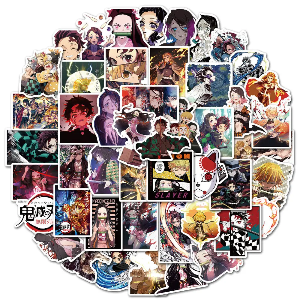 10/50 шт. новый аниме-стикер Demon Slayer s Kimetsu No Yaiba водонепроницаемые наклейки для