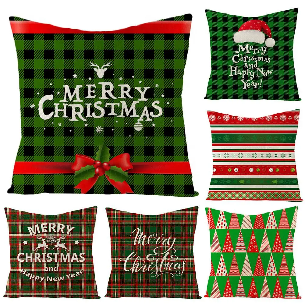 

New Arrival Christmas Tree Snowflake Stockings Cushion Cover Pillow Case Sofa Chair Decor