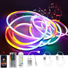 

Led Neon Strip Light RGB DC12V Waterproof 120led/m Wifi Bluetooth APP Rope Tape LED Neon Silica gel for Christmas Decoration