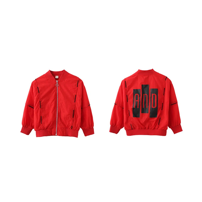 

Girls' Coat 2020 New Autumn Baby Girl Coat Fashion Letters Stripes Pattern Kids Jacket Zipper Children Jackets for Girls D06284