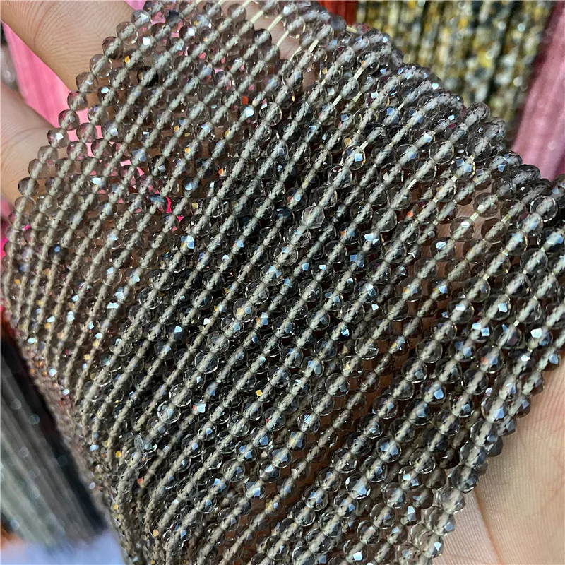 2, 3, 4 mm schwarz-weiße facettierte natürliche Edelstein-Mineralien-Perlen, lose kleine Samen-Krustal-Quarz-Stein-Abstandsperlen, Schmuckherstellung – Detail 22
