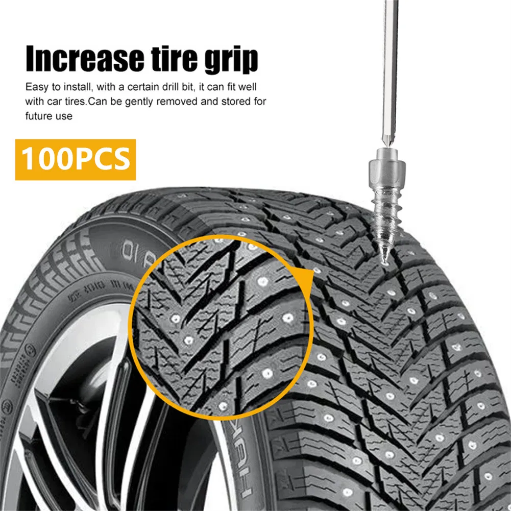Car Tire Studs Kit Screw Nails Hard Tungsten Steel Wheel Tyre Snow