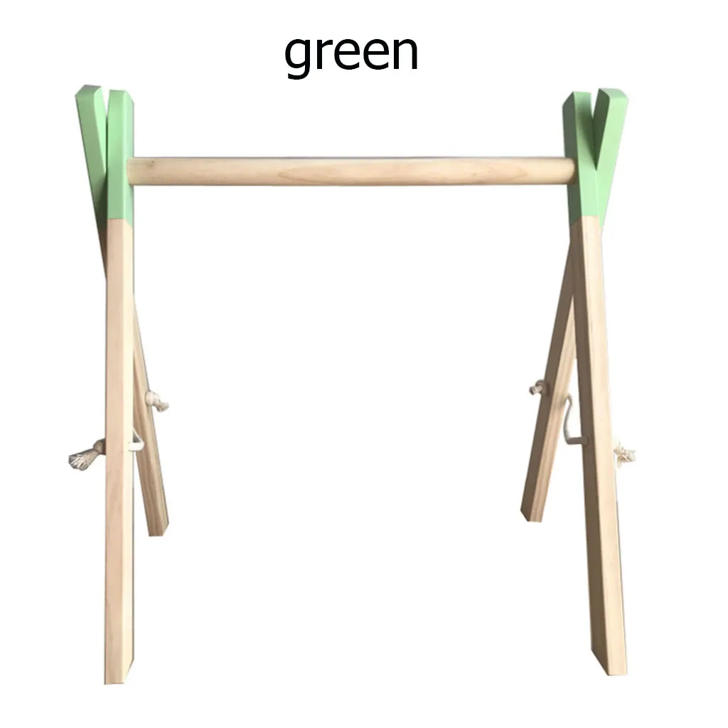 green rack Nordic Style Wooden Rack Baby Gym Play Nursery Sensory Ring-Pull Toy Infant Room Toddler Clothes Rack Gift Kids Room Decoration - Цвет: green rack