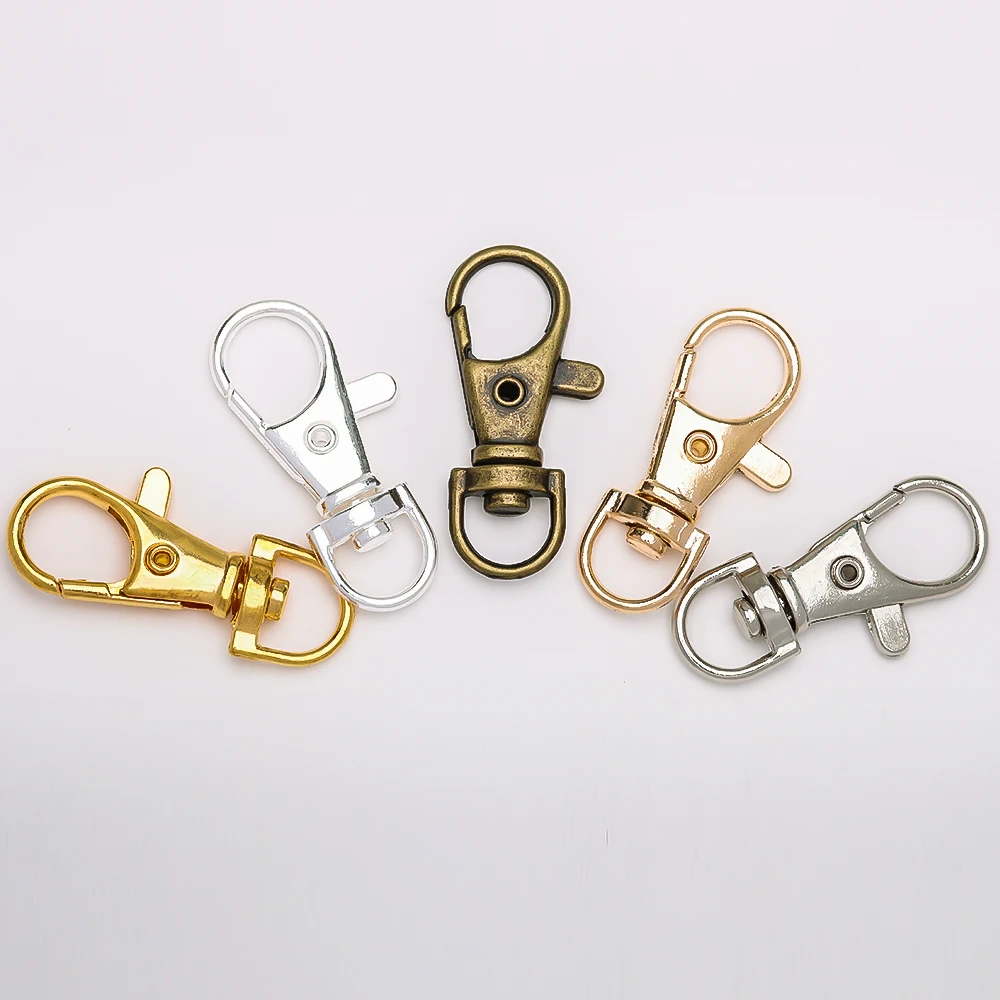 10 stücke Gold Farbe Split Key Ring Swivel Karabinerverschluss-stecker Für Tasche Gürtel Hund Ketten DIY Schmuck, Die Entdeckungen großhandel – Detail 1