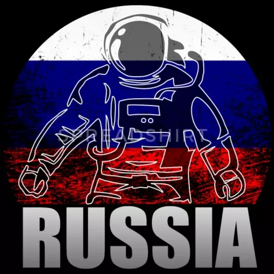 Мужская футболка с изображением космонавта России