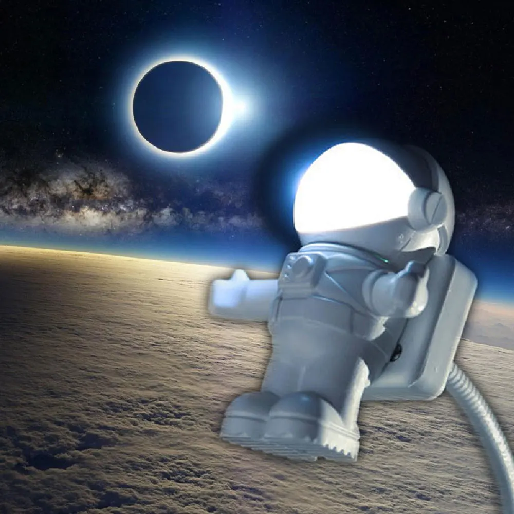 

Flexible USB Astronaut LED Night Light Portable Space Man Shape Helmet Switch Table Lamp For Children's Gift Notebook Reading