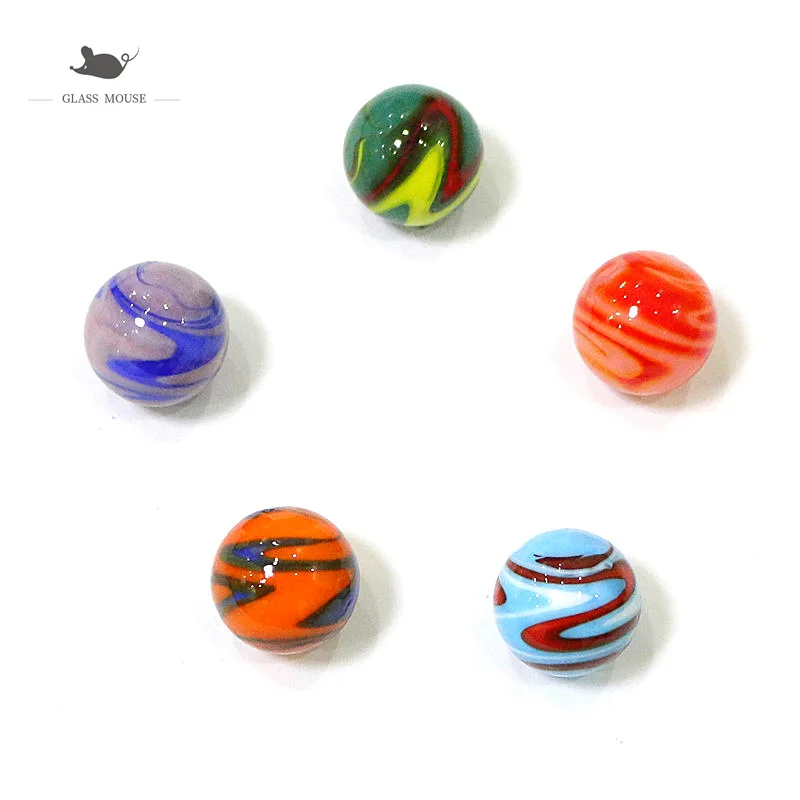 16mm Handmade Murano Glass Balls 5Pcs Colorful Creative Art Collection Marbles Puzzle Nuggets Game Pat Toy For Children Kids Boy miniature figurines miniature ornament glass ornament