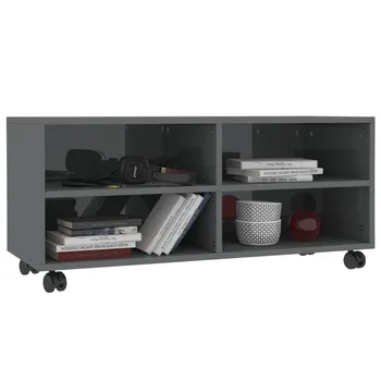 

90 X 35 X 35 Cm Home Fashion TV Cabinet With Roller Made Of Particle Board Durable Easy To Clean Versatile Storage Cabinet
