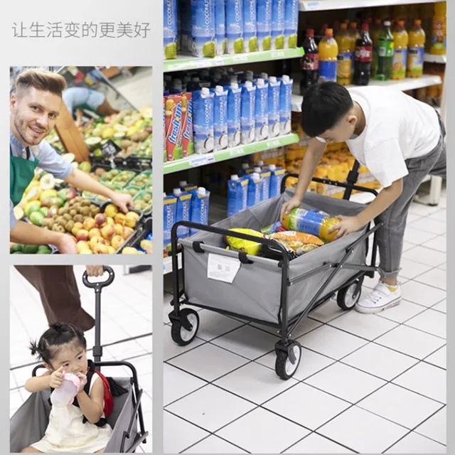 Kültéri Kemping Összecsukható Szállítási Kocsi Hordozható Többfunkciós Nagy Kapacitású Bevásárló Otthoni Kerti Hódok - Image 3