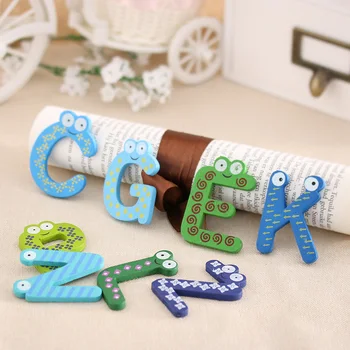 

Hot Sale 26PCs/set Montessori Baby Alphabet Refrigerator Fridge Magnetic Sticker for Children Wooden Educational Kids Toys