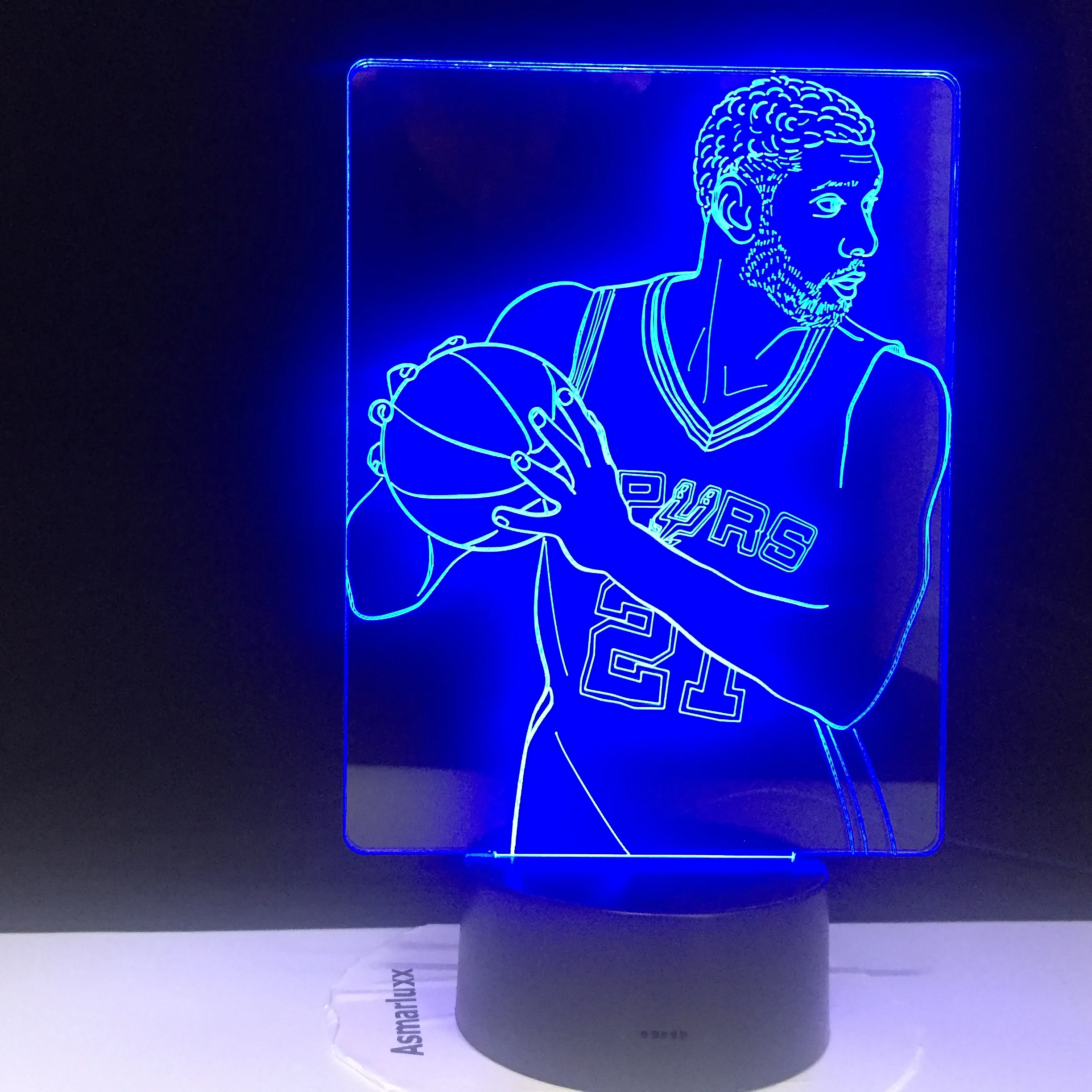 Звезд баскетбола TIM Duncan 3D светодиодный светильник классный подарок для малышей яркие базовые Быстрая светодиодный ночник лампа Батарея работает