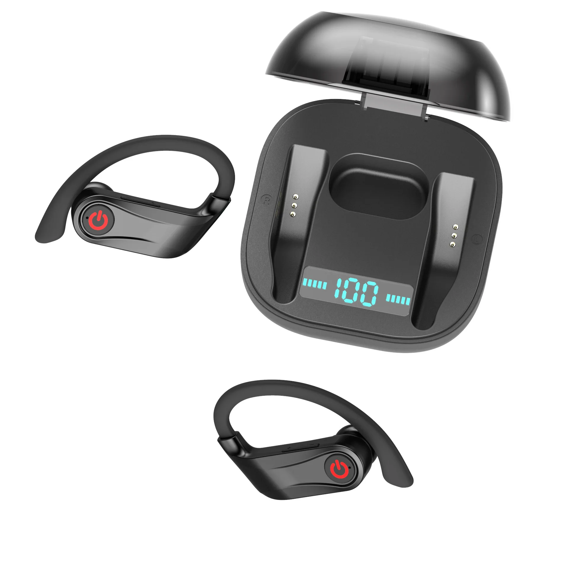 TWS Bluetooth V5.0 наушники спортивные наушники с шумоизоляцией настоящие беспроводные наушники гарнитура Wth Mic для всех смартфонов