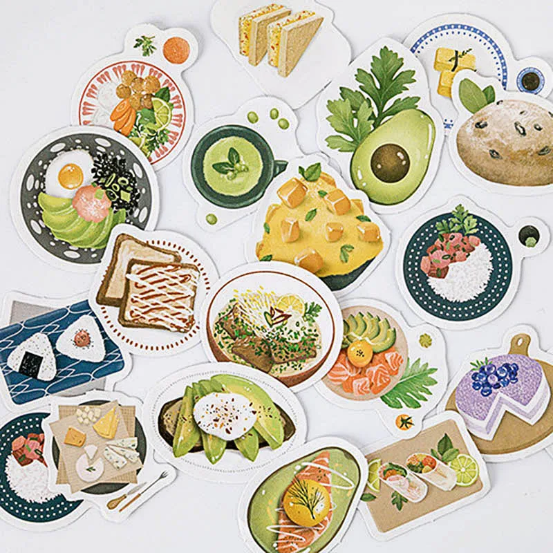 

46Pcs Cute Stationery Stickers Kawaii Foods Decor Sticker Bullet Journal Sticker For Kids DIY Scrapbooking Diary Albums Supplies