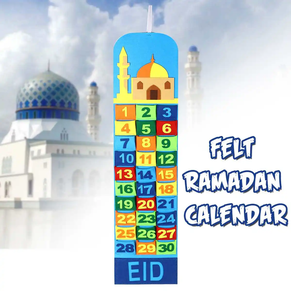 Kids Childrens Eid Mubarak Ramadan Mosque Arabic Deed Felt Planner Calendars Muslim Party EID Ramadan Festival Kareem Calendar