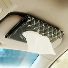 Автомобильный тканевый ящик Универсальный PU кожаный автомобильный солнцезащитный козырек подвесной Тип Вышивка Узор коробка для салфеток держатель в автомобиль Стайлинг