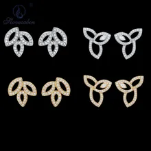 Slovecabin 925 пробы серебряные серьги-гвоздики с кристаллами циркония CZ женские модные ювелирные изделия аксессуары