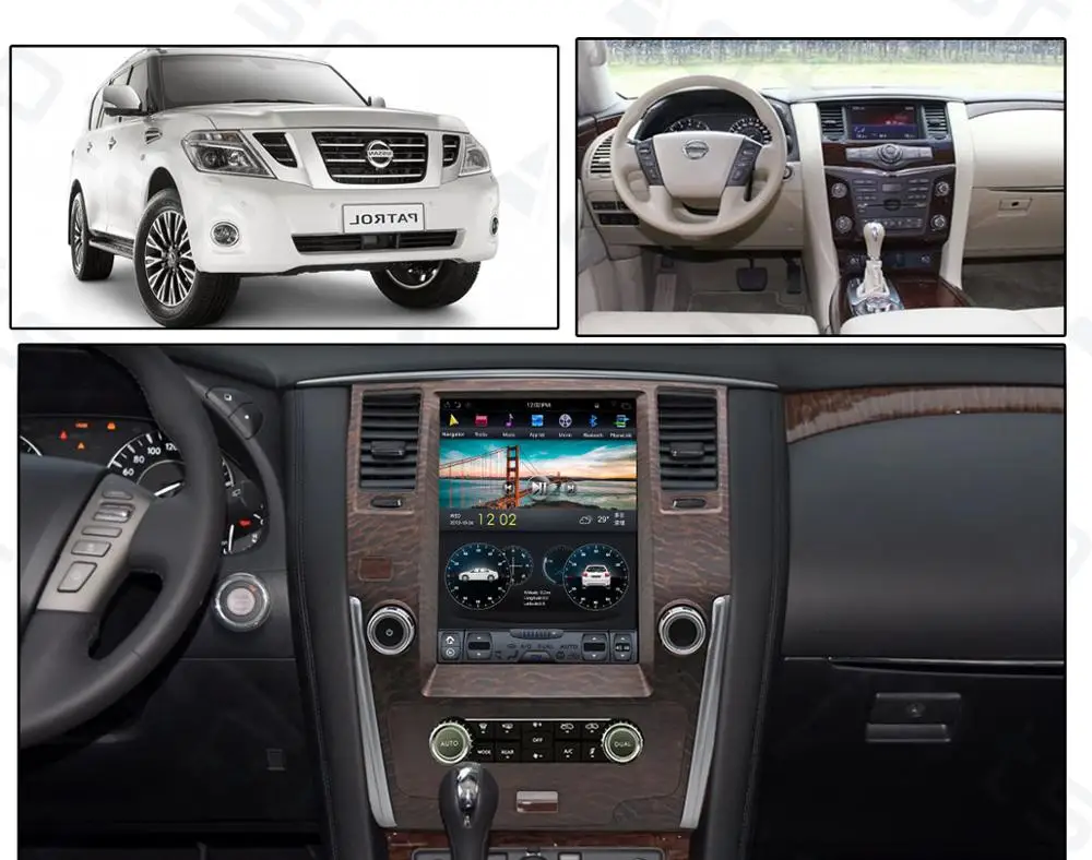 Aotsr Tesla 12," вертикальный экран Android 8,1 автомобильный dvd-плеер gps навигация для Nissan Patrol 2010- высокая версия carplay