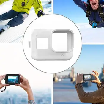 

Protective Silicone Case For GoPro Hero 8 Black Tempered Screen For Go Protector Film Cover Pro Glass 8 Accessory Lens Cap U2P2