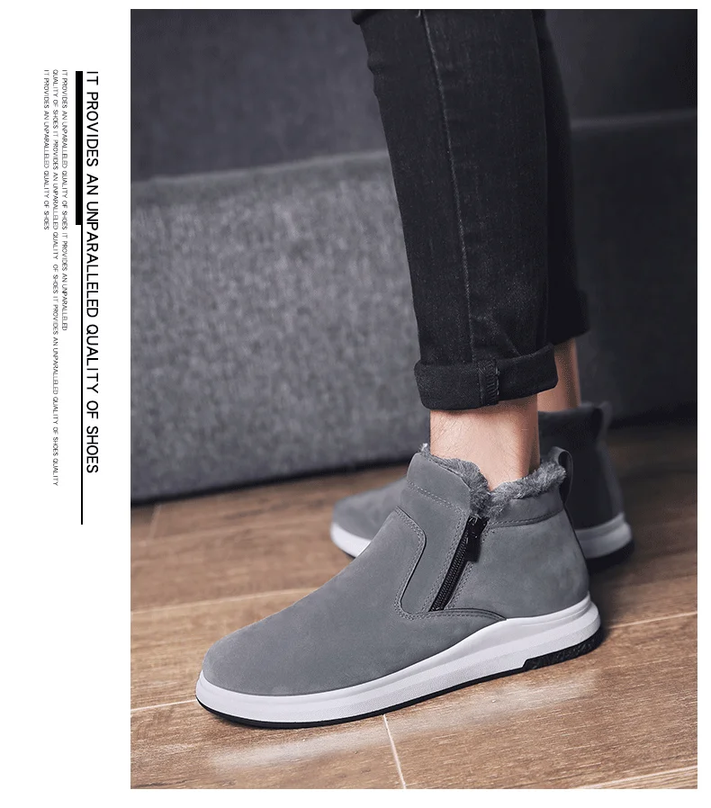 Men Snow Boots Winter Boots Men Winter Shoes Zipper Warm Ankle Botas Hombre Warm Casual Shoes Men Men Plush Winter Sneakers