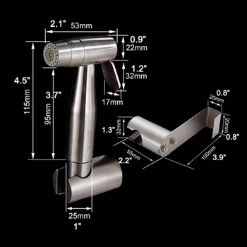 

Element Bidet Sprayer Accessories Accessory Stainless Steel Nickle Double