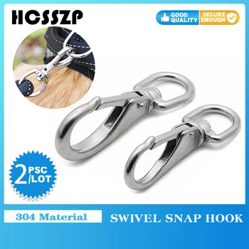 

2 Pcs Multi-purpose Swivel Eye Spring Snap Hook Quick Release Chain Fastener 304 Stainless Steel Hiking Camping Carabiner