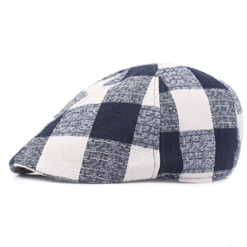 Винтажные клетчатые береты кепки для мужчин и женщин козырек Gorras Planas плоские кепки-береты головные уборы - Цвет: 03