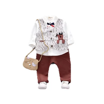 

New Spring Autumn Baby Clothes Suit Children Boy Girls Cartoon Vest Shirt Pants 3Pcs/set Toddler Formal Clothing Kids Tracksuits