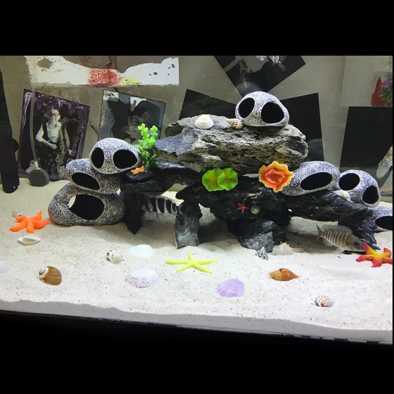 2pcs Resin starfish Craft Sea Star Five Finger Artificial Starfish shell for fish tank aquarium accessories Mediterranean Style